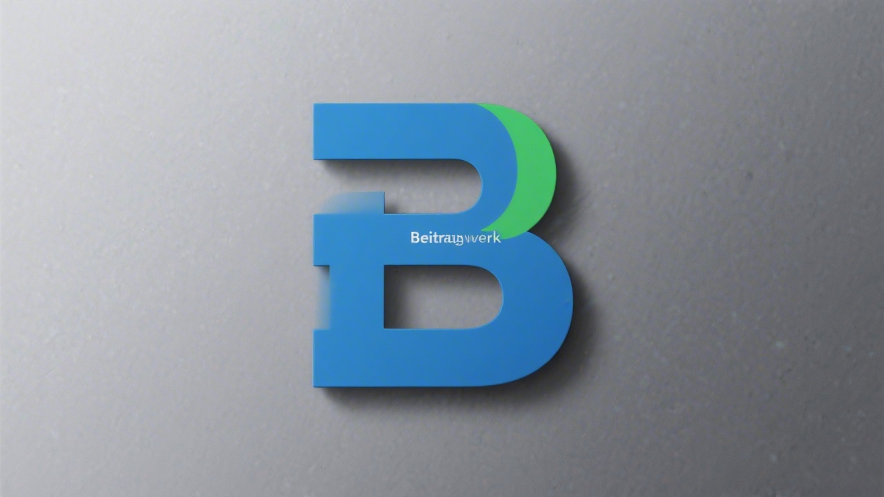 Minimalistic blue and green monogram logo shaped like letter B representing Beitragswerk reliability and structured payroll expertise.